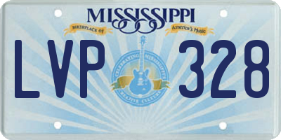 MS license plate LVP328