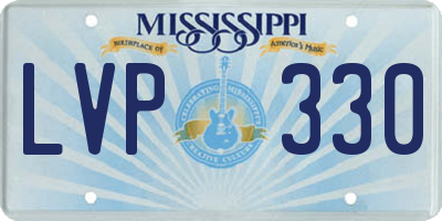 MS license plate LVP330