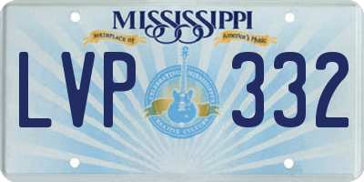 MS license plate LVP332