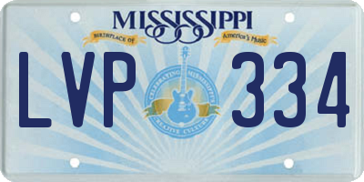 MS license plate LVP334