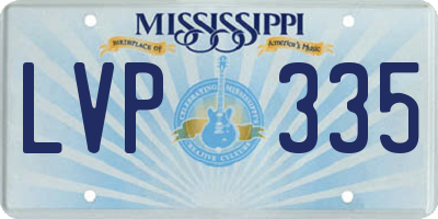 MS license plate LVP335