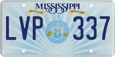 MS license plate LVP337