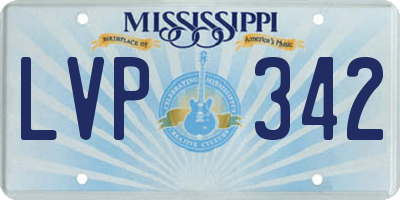 MS license plate LVP342