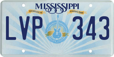 MS license plate LVP343