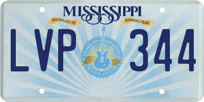 MS license plate LVP344
