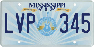 MS license plate LVP345