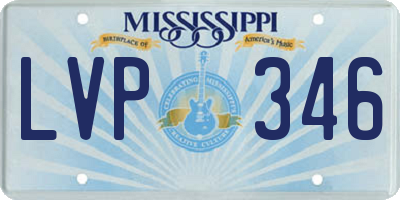 MS license plate LVP346