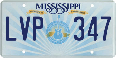 MS license plate LVP347