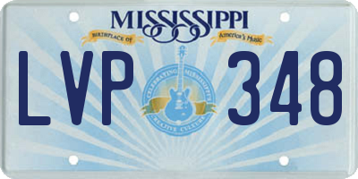 MS license plate LVP348