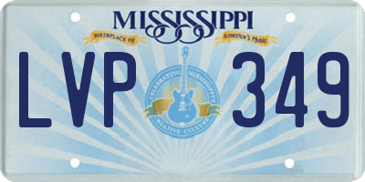 MS license plate LVP349