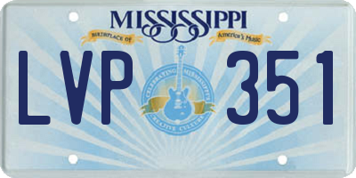 MS license plate LVP351