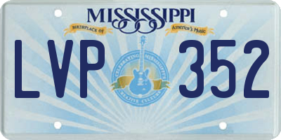 MS license plate LVP352
