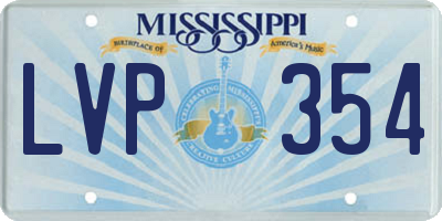 MS license plate LVP354
