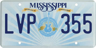MS license plate LVP355
