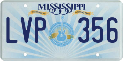MS license plate LVP356