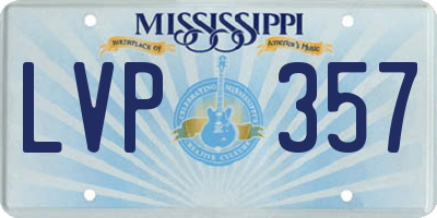 MS license plate LVP357