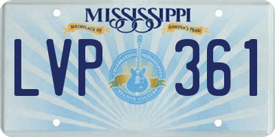 MS license plate LVP361