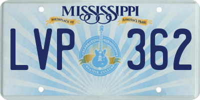 MS license plate LVP362