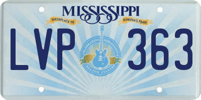 MS license plate LVP363