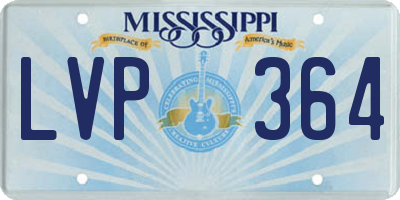 MS license plate LVP364
