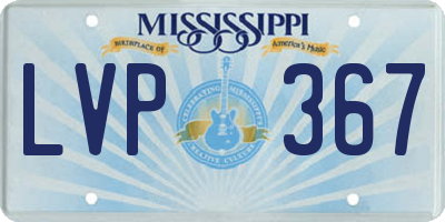 MS license plate LVP367