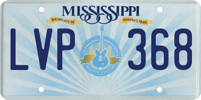 MS license plate LVP368