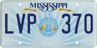 MS license plate LVP370