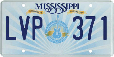 MS license plate LVP371