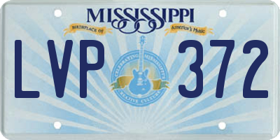 MS license plate LVP372
