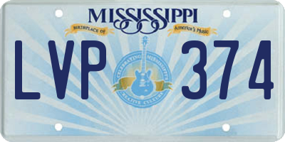 MS license plate LVP374