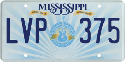 MS license plate LVP375