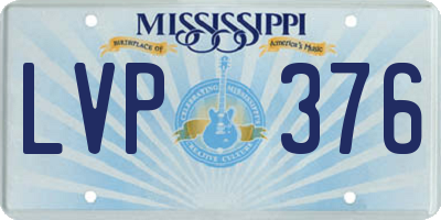 MS license plate LVP376