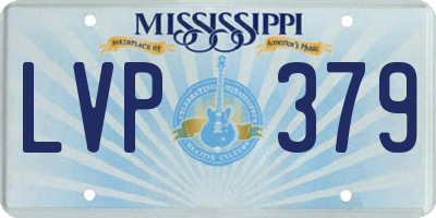 MS license plate LVP379
