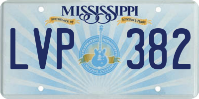 MS license plate LVP382
