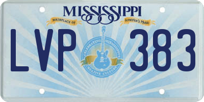 MS license plate LVP383