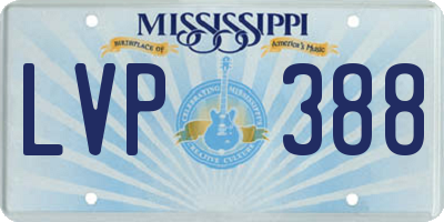 MS license plate LVP388