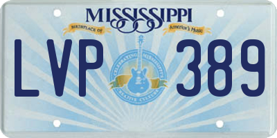 MS license plate LVP389