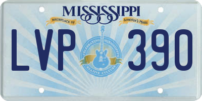 MS license plate LVP390