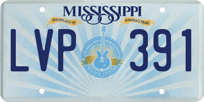 MS license plate LVP391