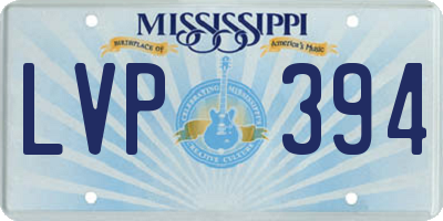 MS license plate LVP394