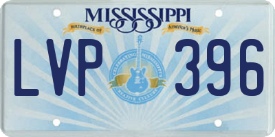 MS license plate LVP396