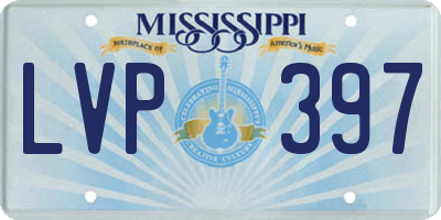 MS license plate LVP397