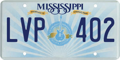 MS license plate LVP402