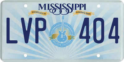 MS license plate LVP404