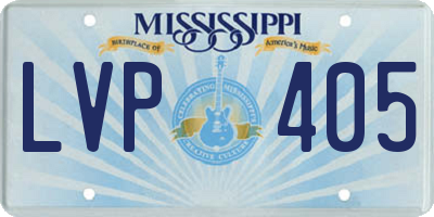 MS license plate LVP405
