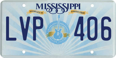 MS license plate LVP406