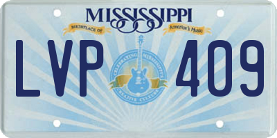 MS license plate LVP409