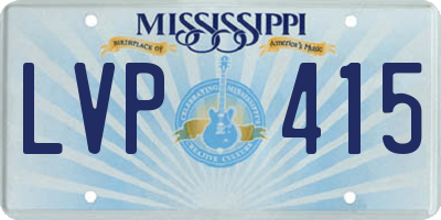 MS license plate LVP415