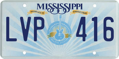 MS license plate LVP416