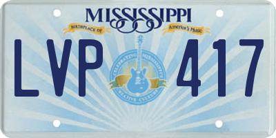 MS license plate LVP417